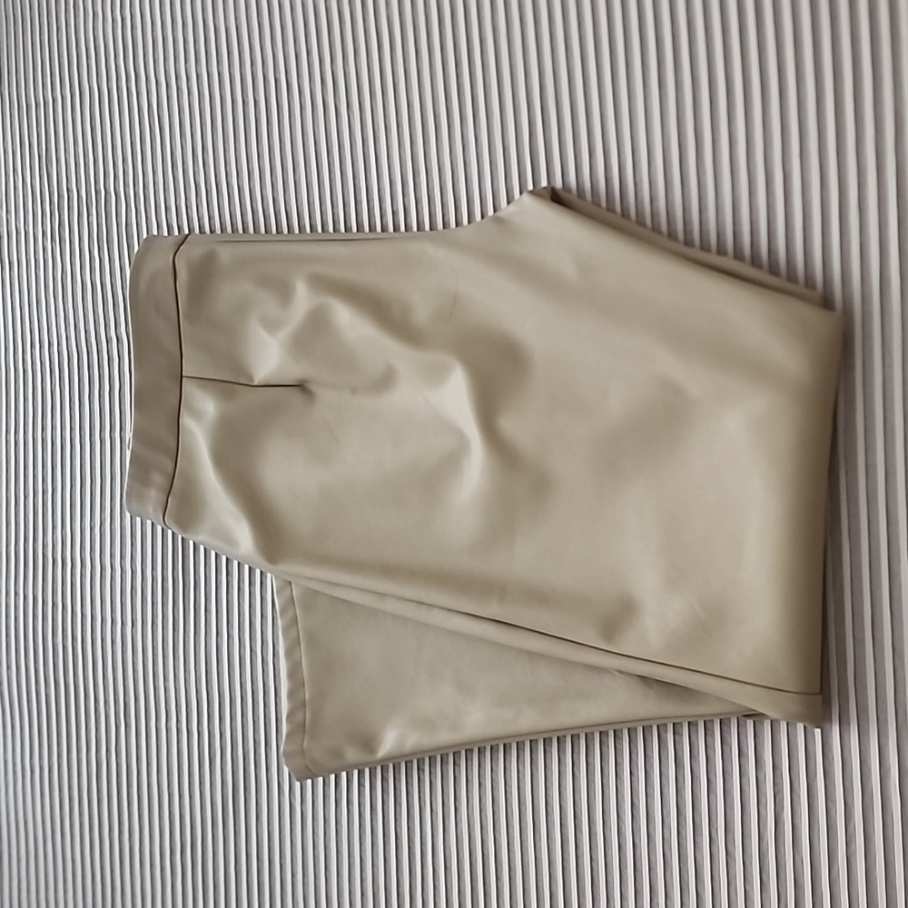 Joe Fresh, Cream, neutral, flare-leg, ankle-length vegan pleather pants, 8